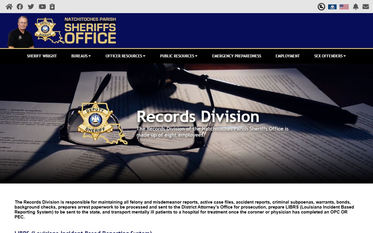 Natchitoches Parish arrest records sheriff public records page