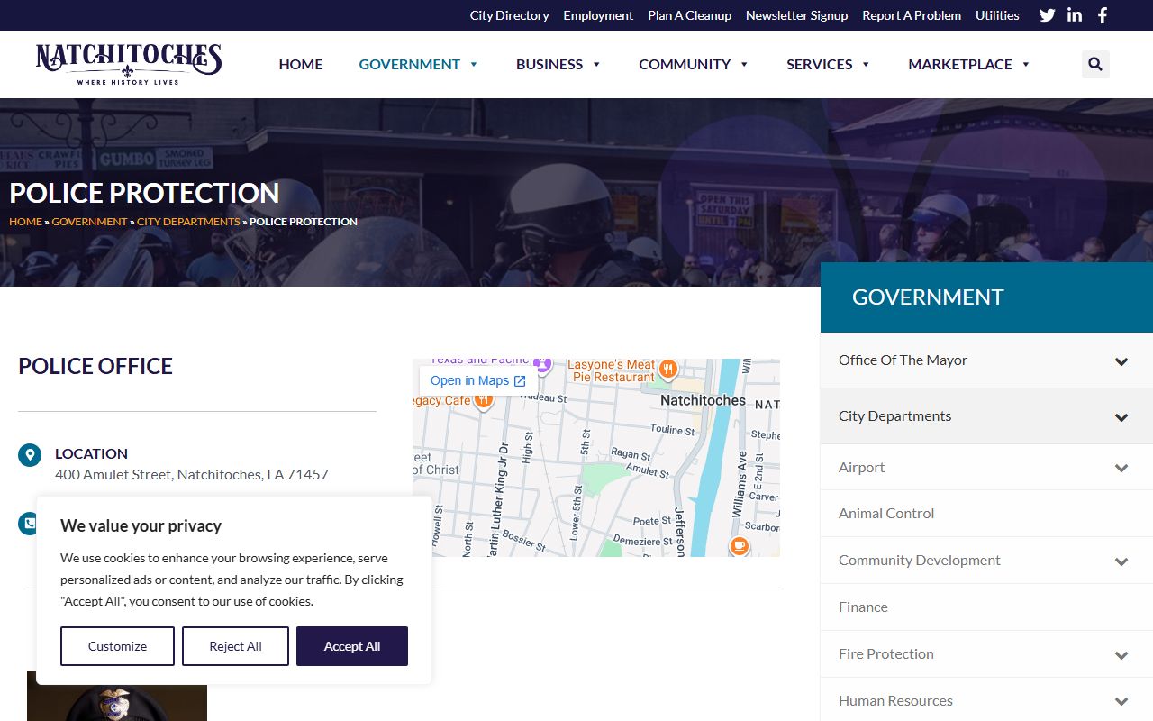 Natchitoches Parish arrest records city police protection source