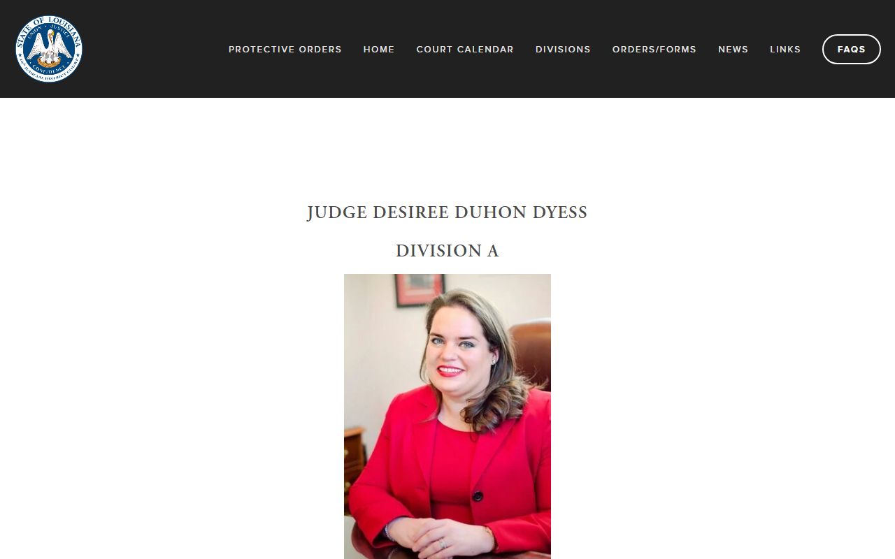 Natchitoches Parish District Court Division A judge page