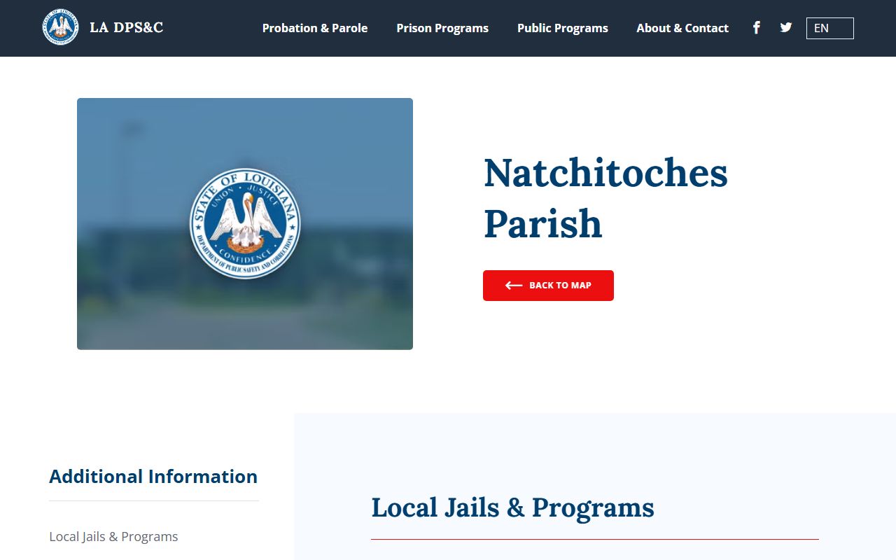 Natchitoches Parish inmate records DPSC Natchitoches Parish facility page