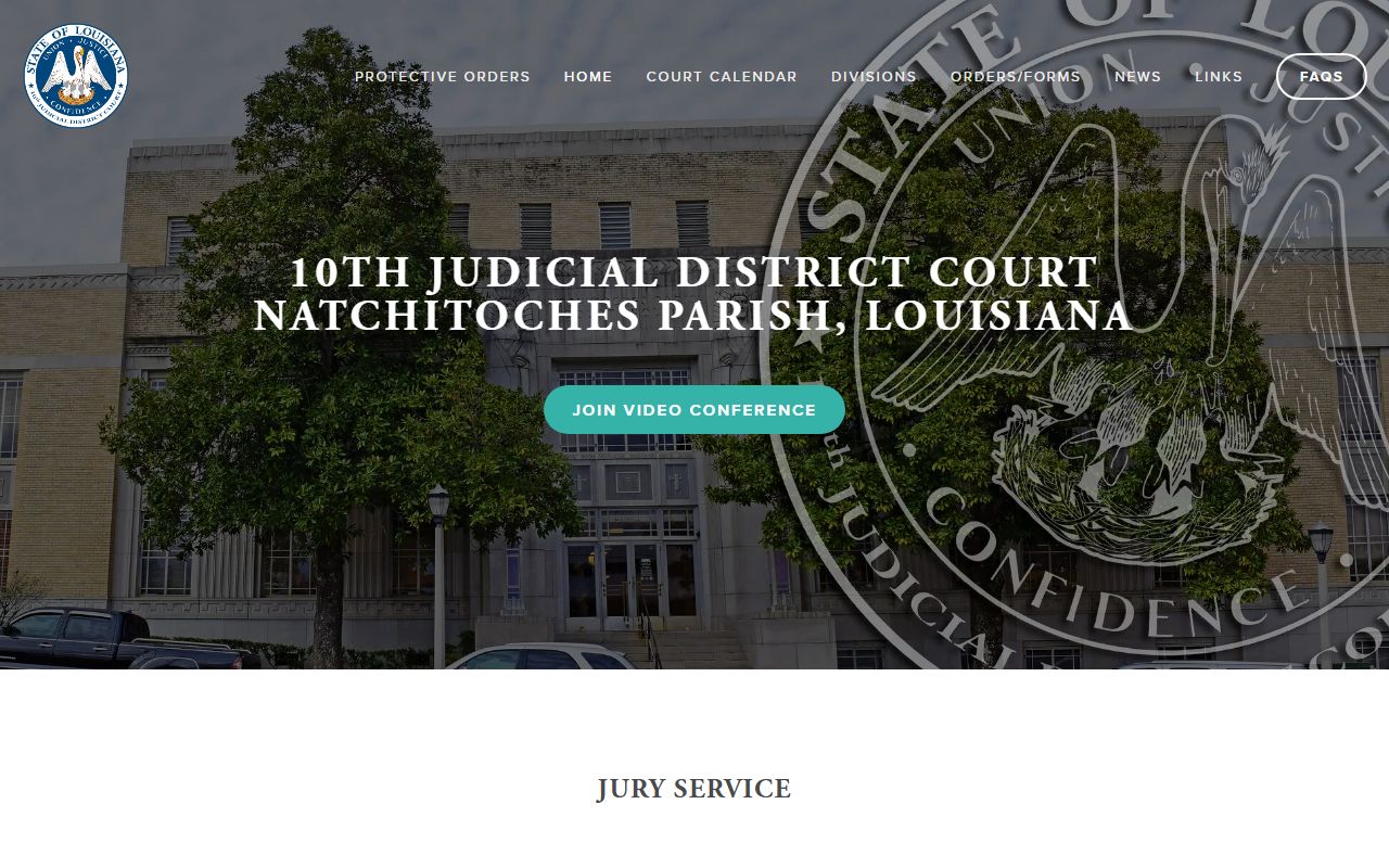 Natchitoches Parish court records 10th Judicial District Court homepage