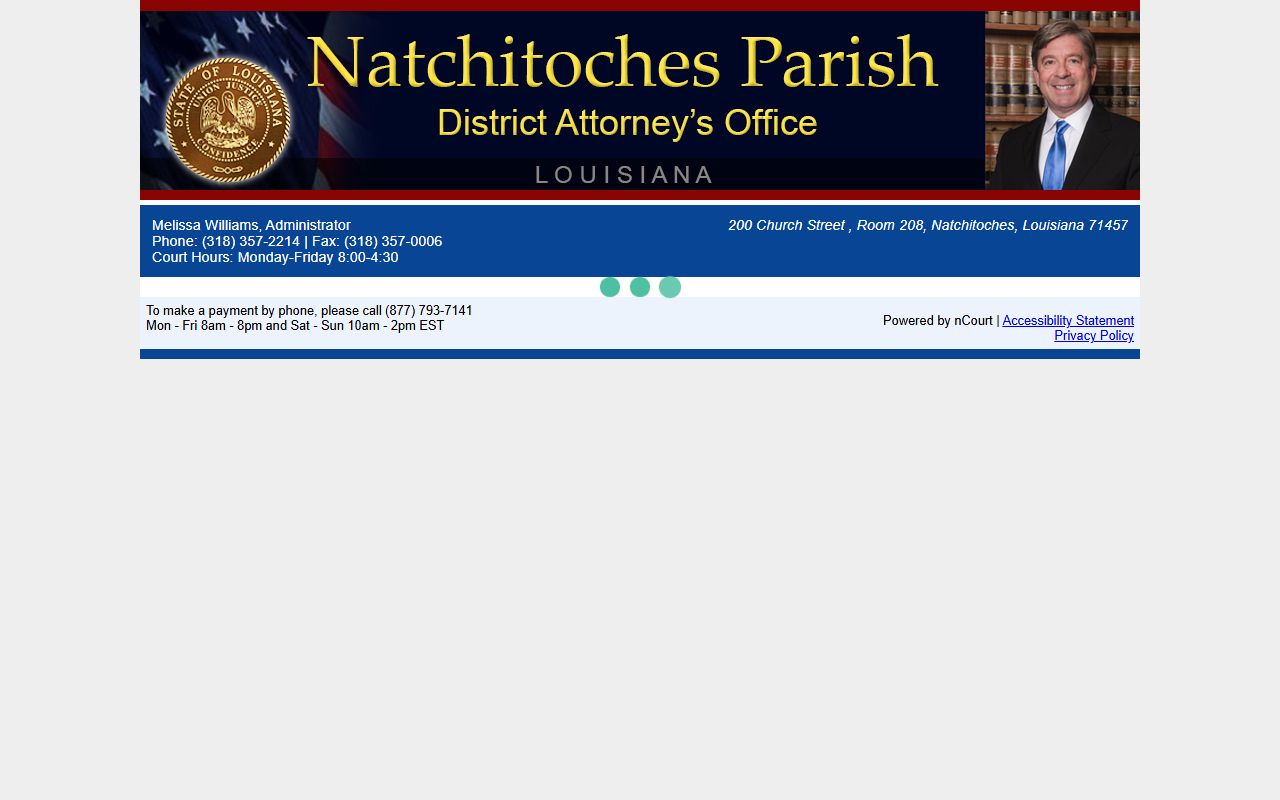 Natchitoches Parish traffic court records District Attorney diversion payment portal